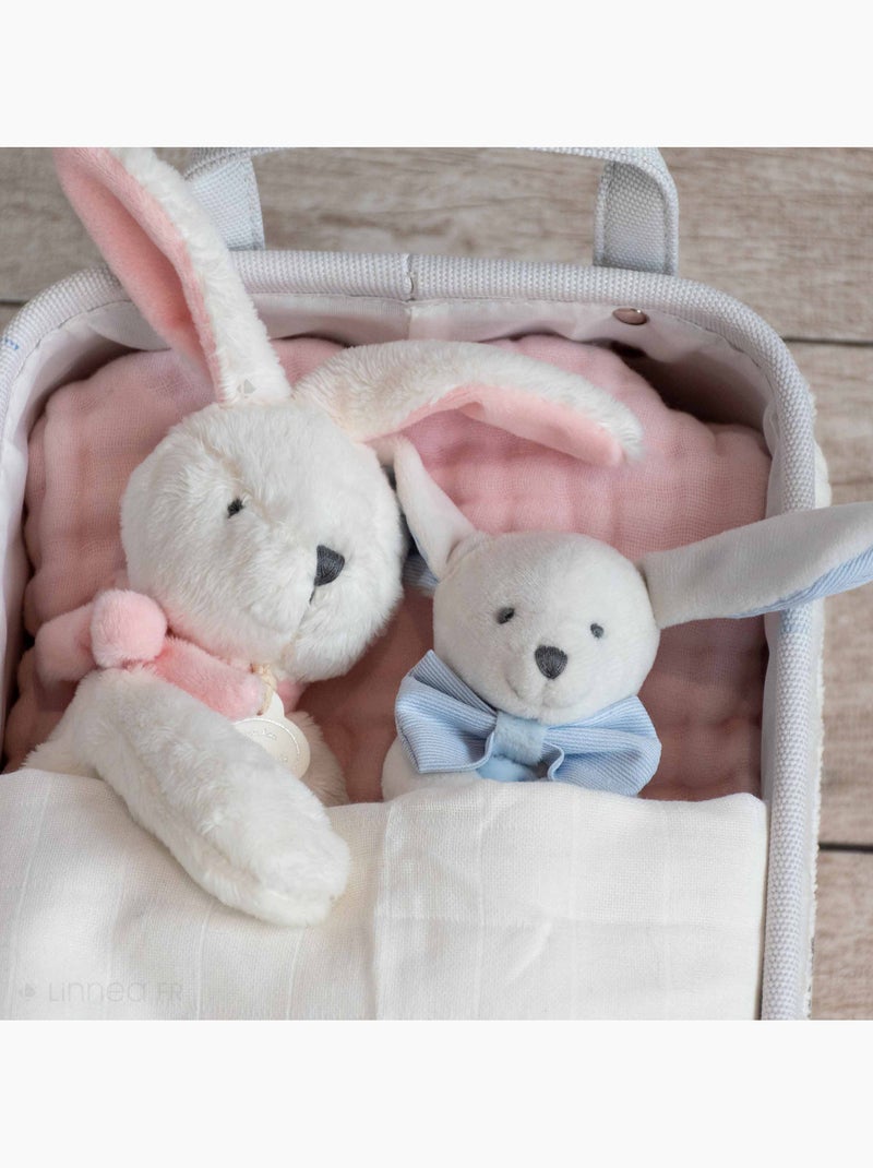 Doudou polyester collection J'AIME MON DOUDOU Lapin Bleu - Kiabi