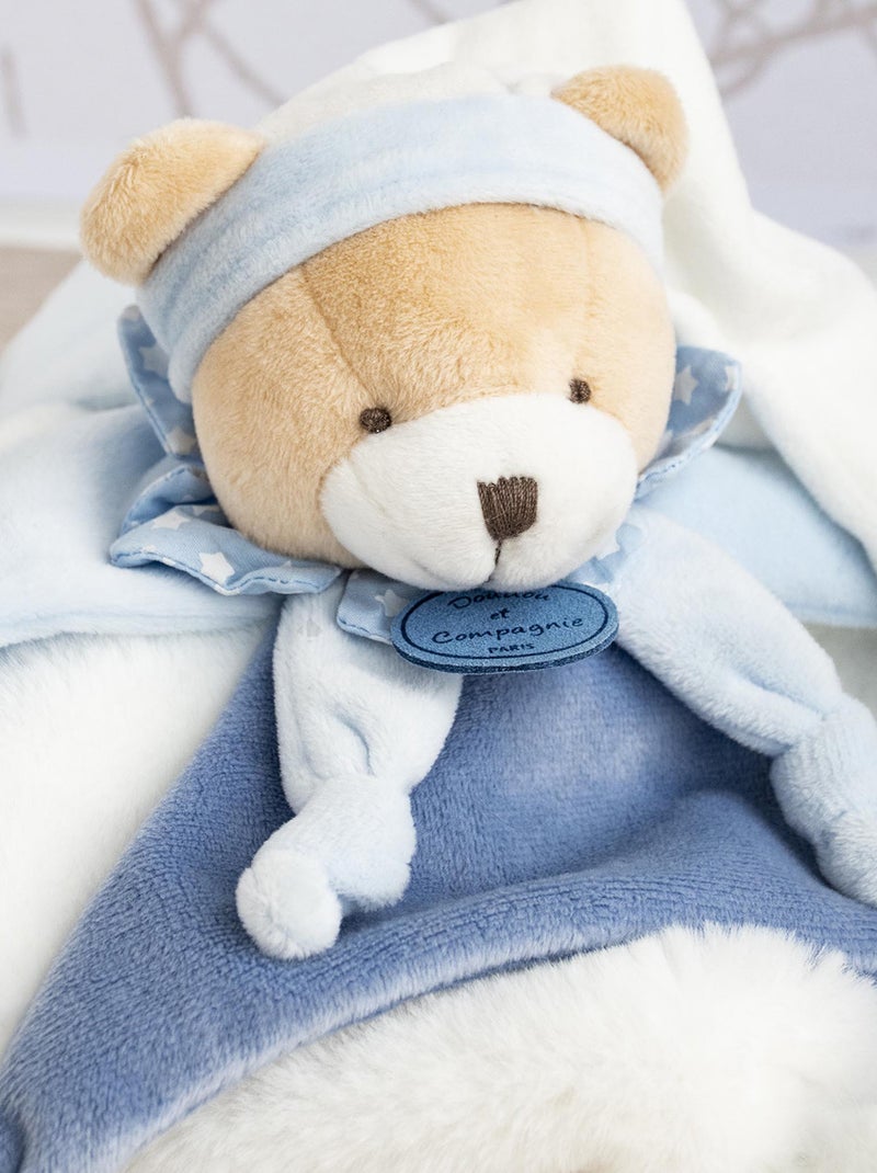 Doudou polyester collection PETIT CHOU ours bleu Blanc - Kiabi