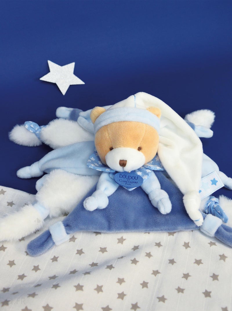 Doudou polyester collection PETIT CHOU ours bleu Blanc - Kiabi