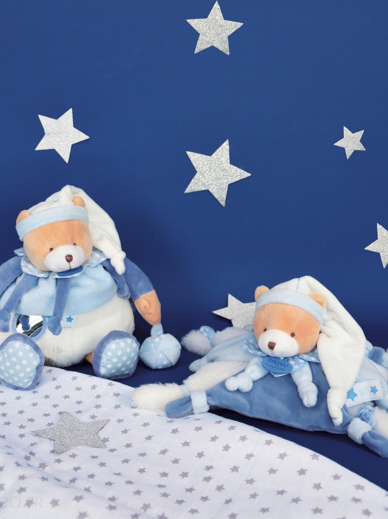 Doudou polyester collection PETIT CHOU ours bleu Blanc - Kiabi