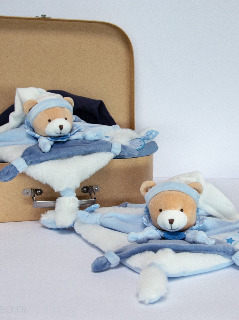 Doudou polyester collection PETIT CHOU ours bleu Blanc - Kiabi