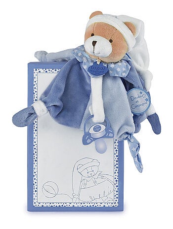 Doudou sucette polyester collection PETIT CHOU ours bleu