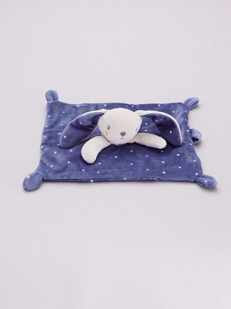 Doudou velours bleu - Kiabi