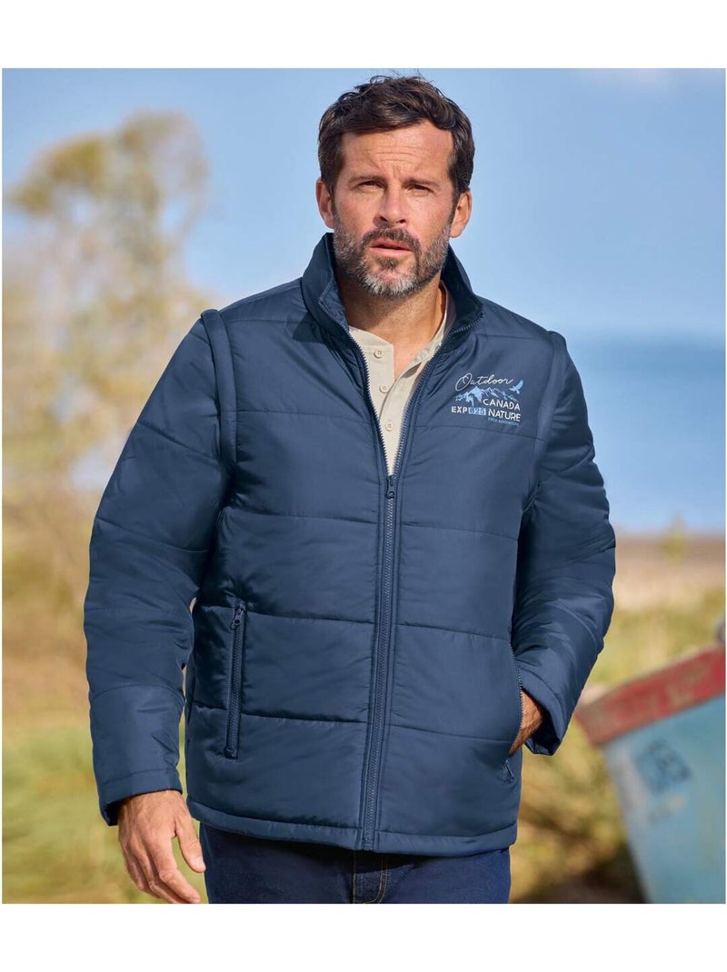 Doudoune 2-en-1 à Manches Amovibles Trek   - ATLAS FOR MEN Bleu marine - Kiabi