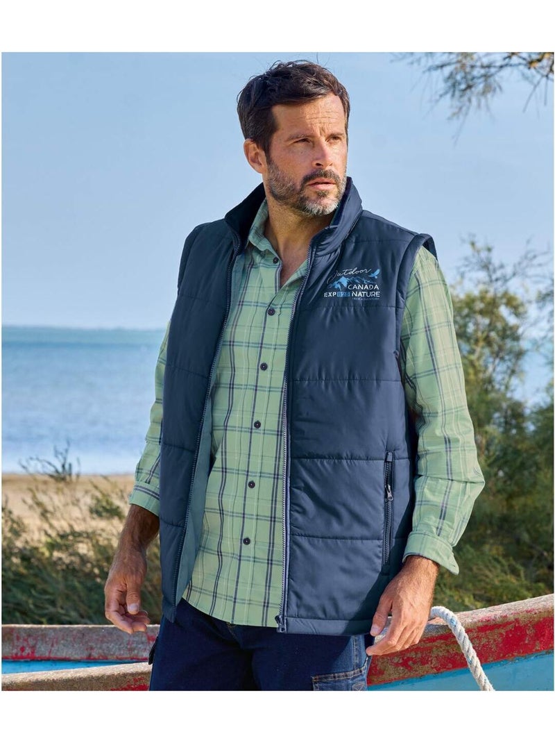 Doudoune 2-en-1 à Manches Amovibles Trek   - ATLAS FOR MEN Bleu marine - Kiabi