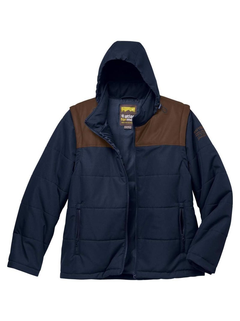 Doudoune 2-en-1 Manches Amovibles   - ATLAS FOR MEN Bleu marine - Kiabi
