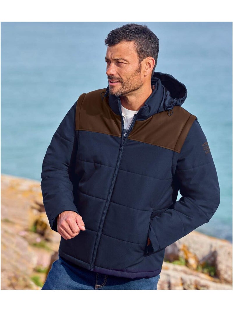 Doudoune 2-en-1 Manches Amovibles   - ATLAS FOR MEN Bleu marine - Kiabi