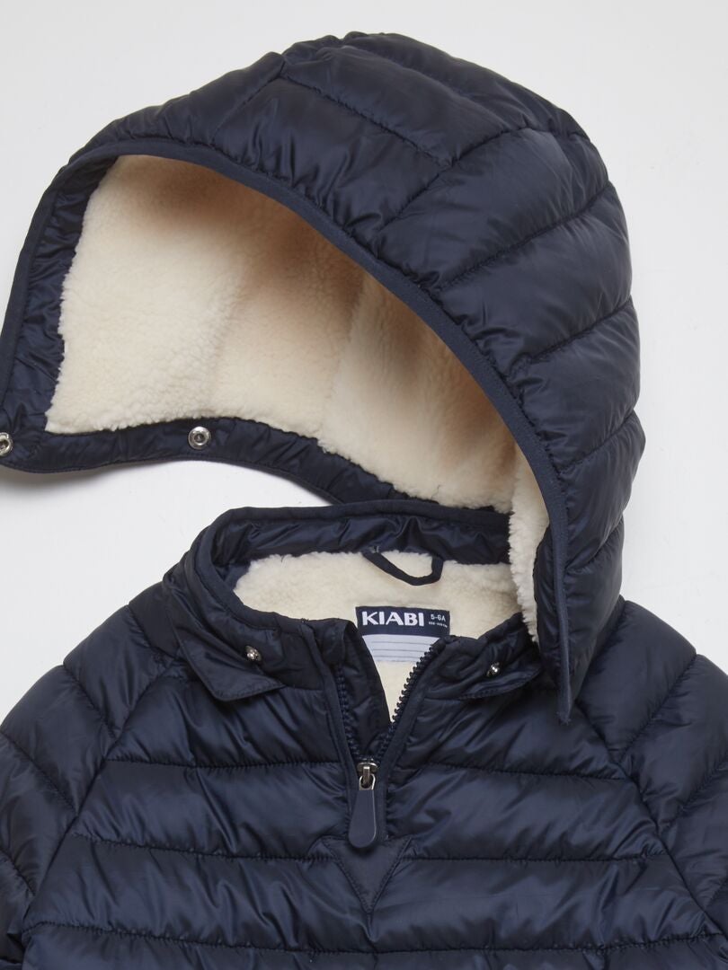 Capuche doudoune réversible, unisexe marine/bleu ciel Fudoon