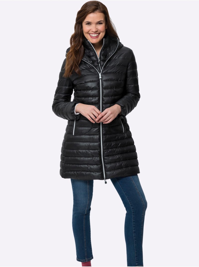 Doudoune à capuche - taille standard - helline Noir - Kiabi