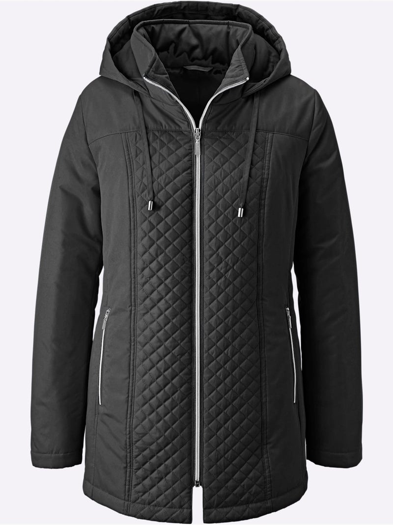Doudoune à capuche - taille standard - moda vilona Noir - Kiabi
