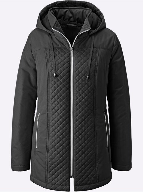 Doudoune à capuche avec col coupe-vent et poches zippées - Taille standard - Moda Vilona - Kiabi Doudoune à capuche avec col coupe-vent et poches zippées - Taille standard - Moda Vilona - Kiabi