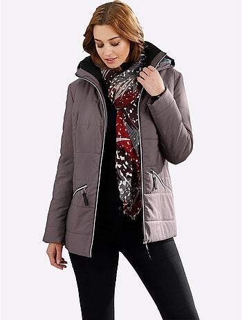 Doudoune à capuche avec col montant et deux poches zippées - Taille standard - Moda Vilona