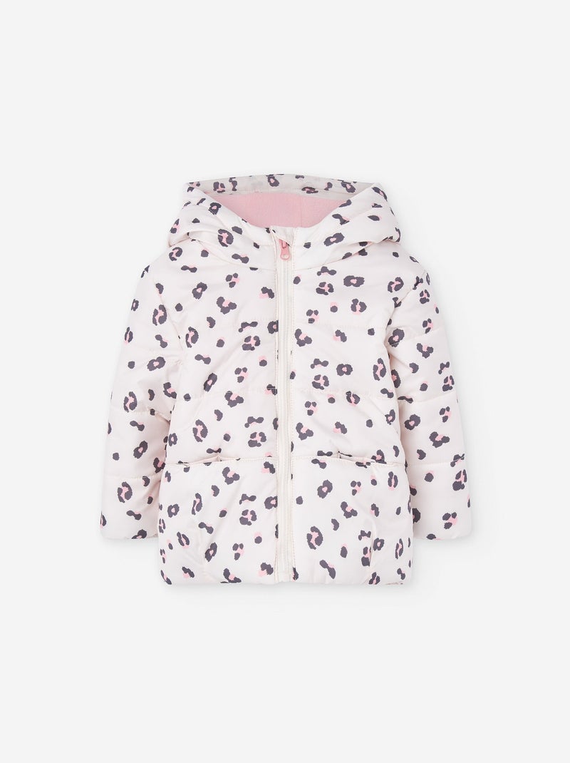 Doudoune à capuche avec doublure polaire Rose clair - Kiabi