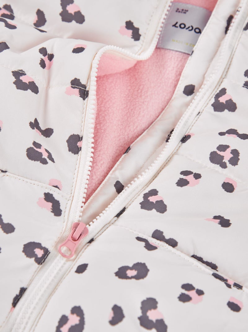 Doudoune à capuche avec doublure polaire Rose clair - Kiabi