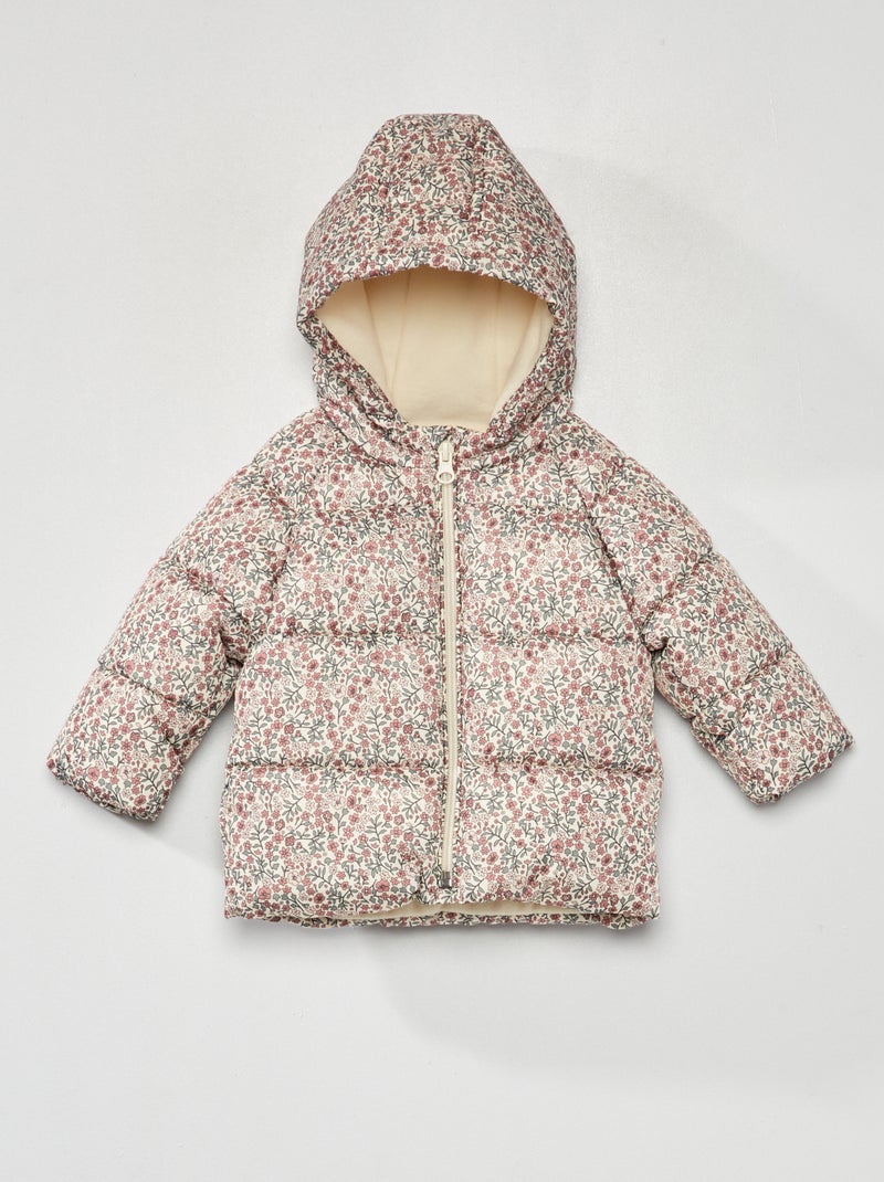 Doudoune à capuche avec imprimé Blanc - Kiabi