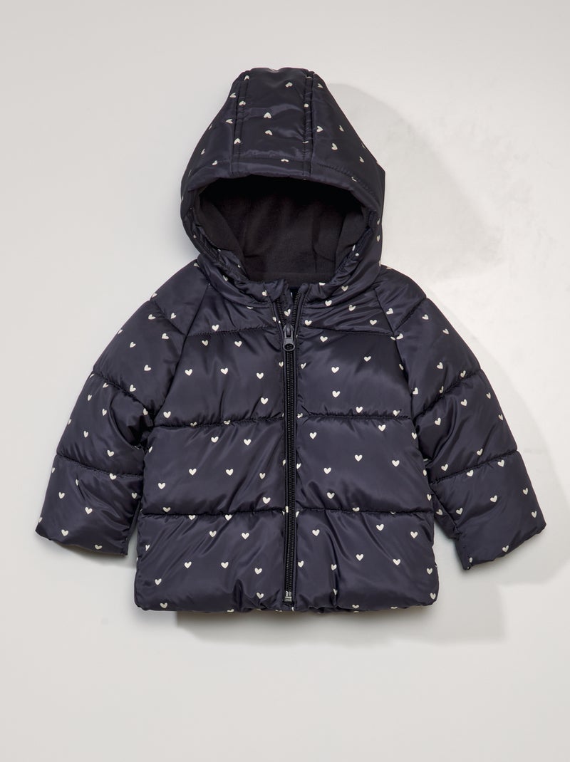 Doudoune à capuche avec imprimé Gris foncé - Kiabi