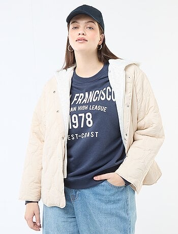 Doudoune à capuche avec plastron intérieur en molleton amovible