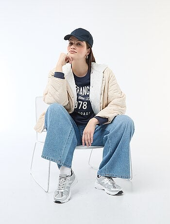 Doudoune à capuche avec plastron intérieur en molleton amovible