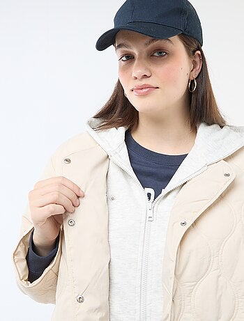 Doudoune à capuche avec plastron intérieur en molleton amovible