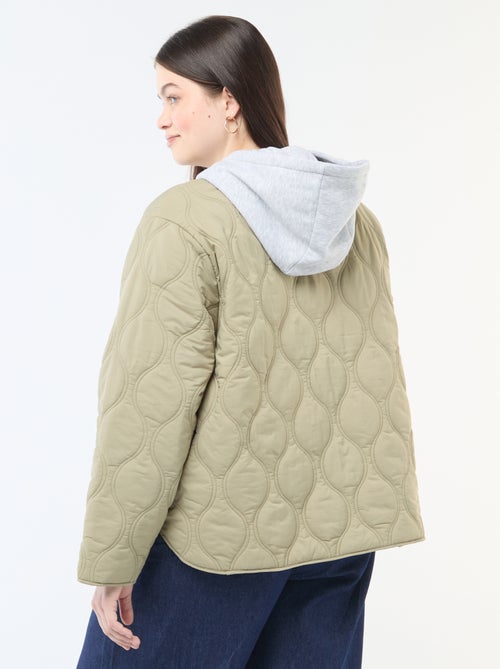 Doudoune à capuche avec plastron intérieur en molleton amovible - Kiabi