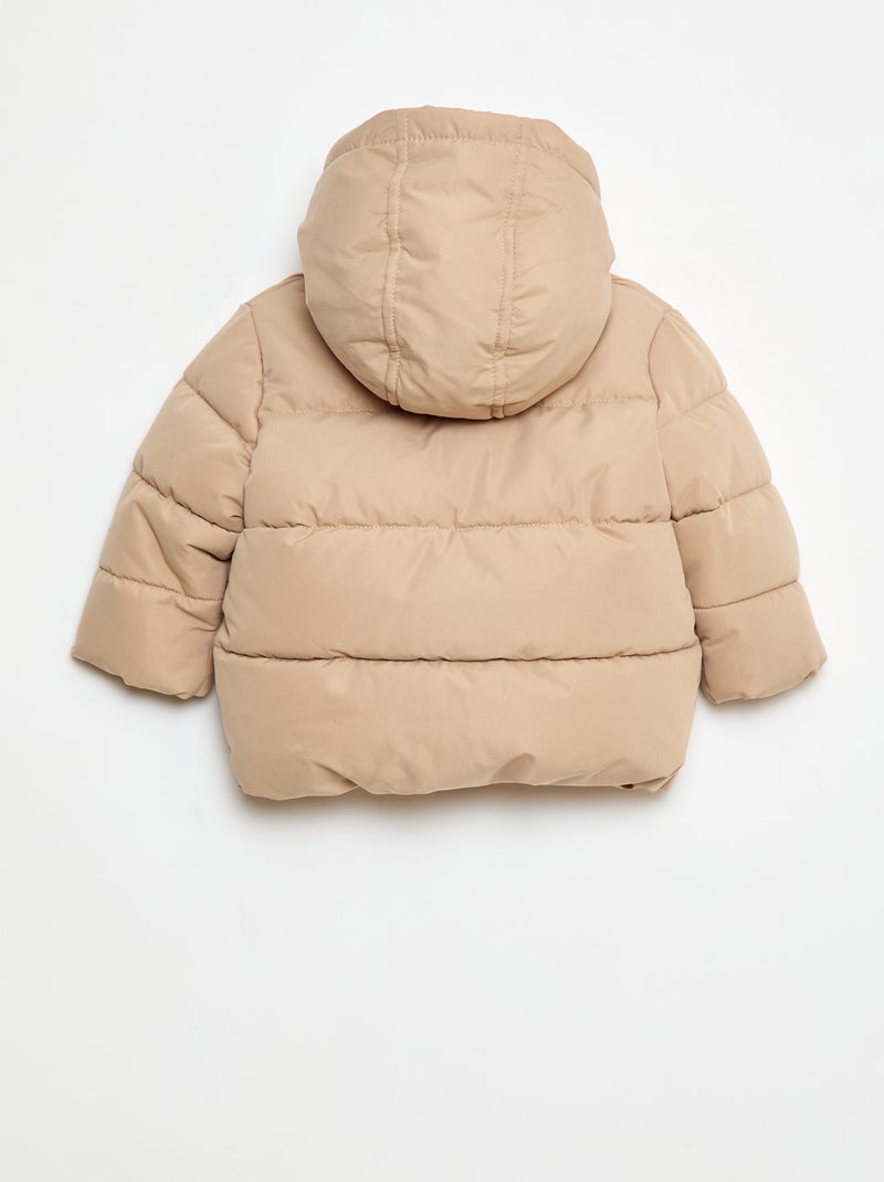 Doudoune à capuche Beige - Kiabi