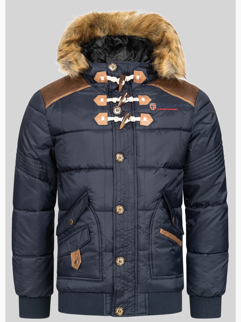 Doudoune à capuche belphegore – geographical norway Bleu marine - Kiabi