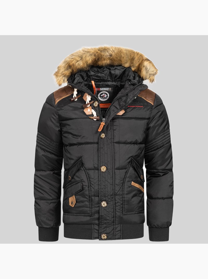 Doudoune à capuche belphegore – geographical norway Gris foncé - Kiabi
