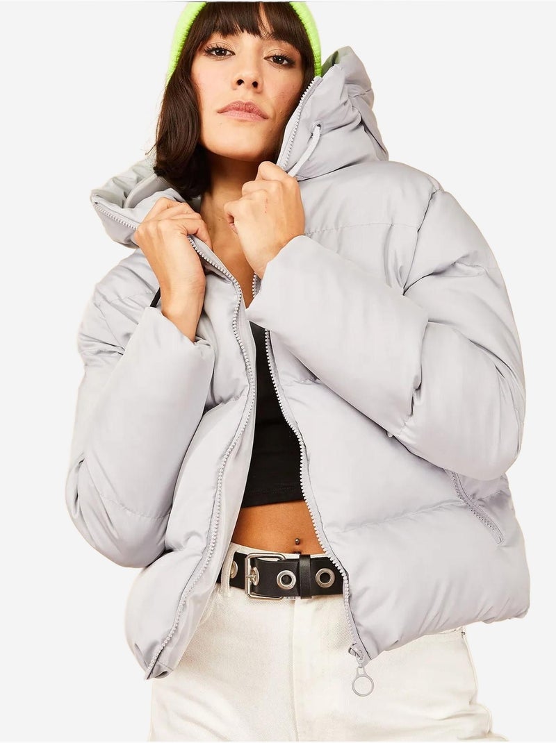 Doudoune à capuche bianco lucci Gris clair - Kiabi