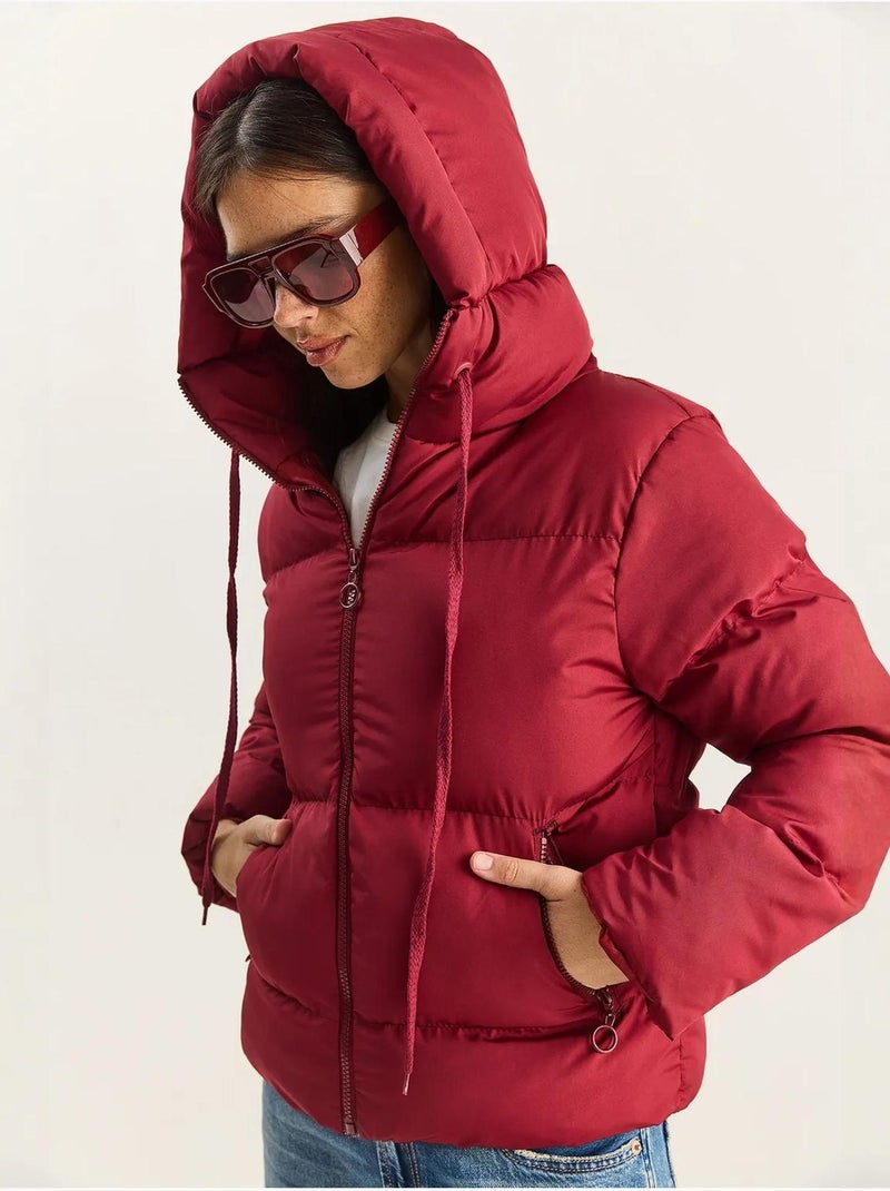 Doudoune à capuche bianco lucci Rouge grenat - Kiabi