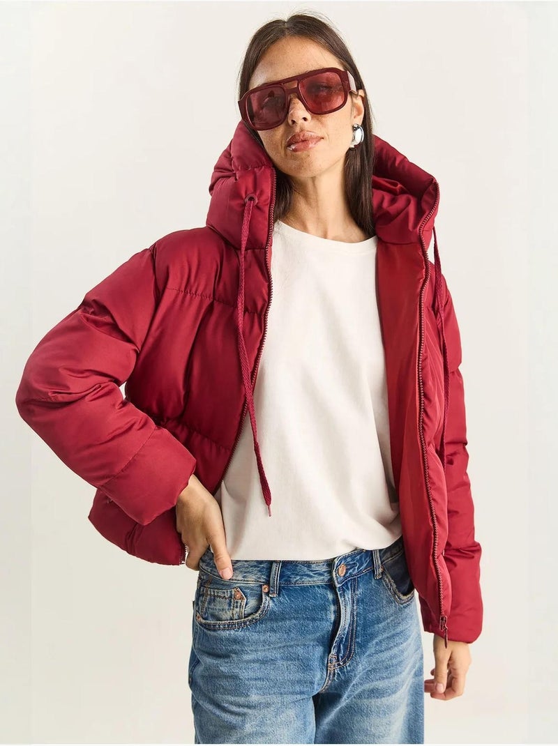 Doudoune à capuche bianco lucci Rouge grenat - Kiabi