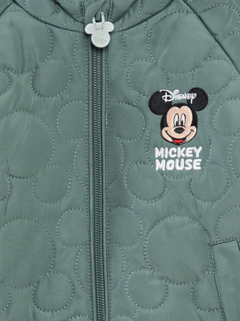 Doudoune à capuche doublée polaire 'Disney' 'Mickey' Vert - Kiabi
