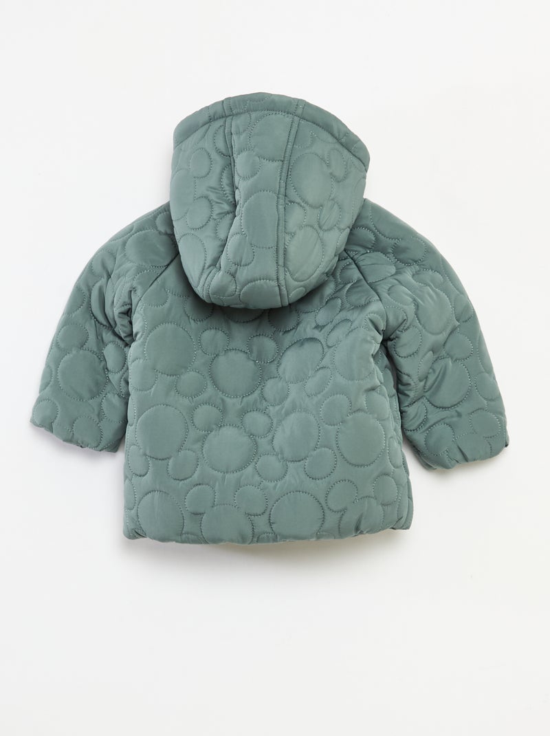 Doudoune à capuche doublée polaire 'Disney' 'Mickey' Vert - Kiabi