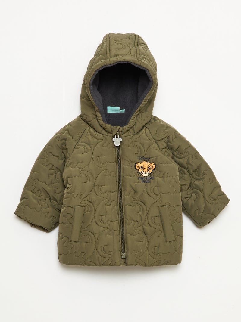 Doudoune à capuche doublée polaire 'Disney' 'Simba' Vert - Kiabi