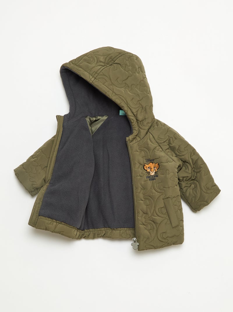 Doudoune à capuche doublée polaire 'Disney' 'Simba' Vert - Kiabi