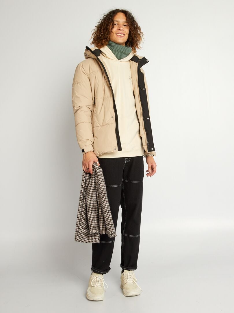 Doudoune ?� capuche en ripstop - BEIGE - Kiabi - 40.00�?�