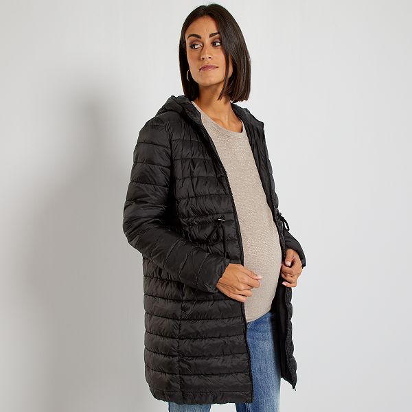 Doudoune A Capuche Grossesse Kangourou Null Noir Kiabi 45 00