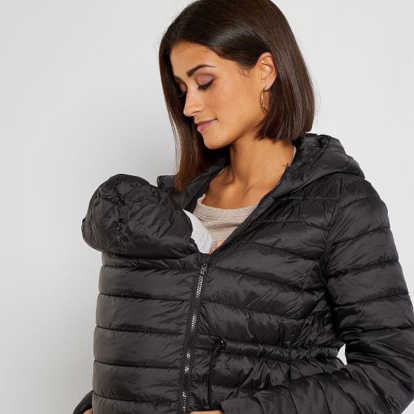 Doudoune A Capuche Grossesse Kangourou Null Noir Kiabi 45 00