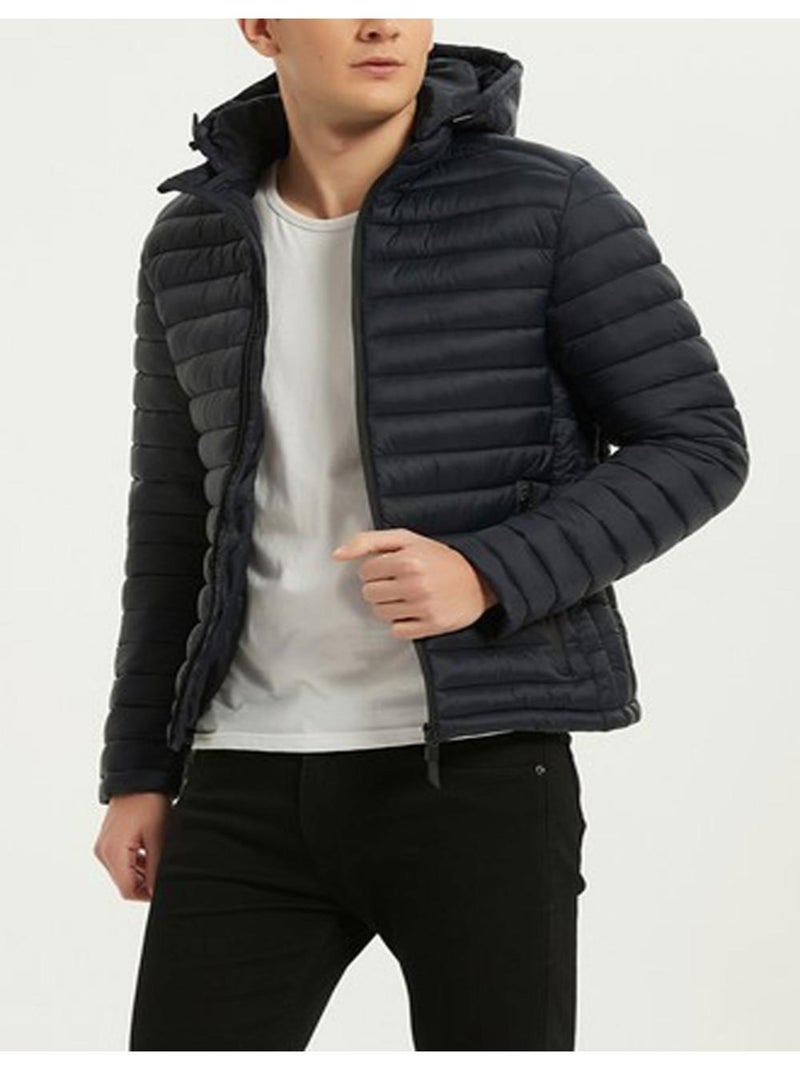 doudoune a capuche Kebello Bleu marine - Kiabi