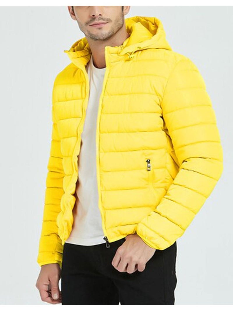 doudoune a capuche Kebello Jaune - Kiabi