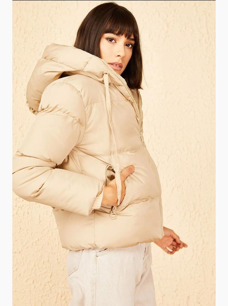 Doudoune à capuche lucci Beige argile - Kiabi