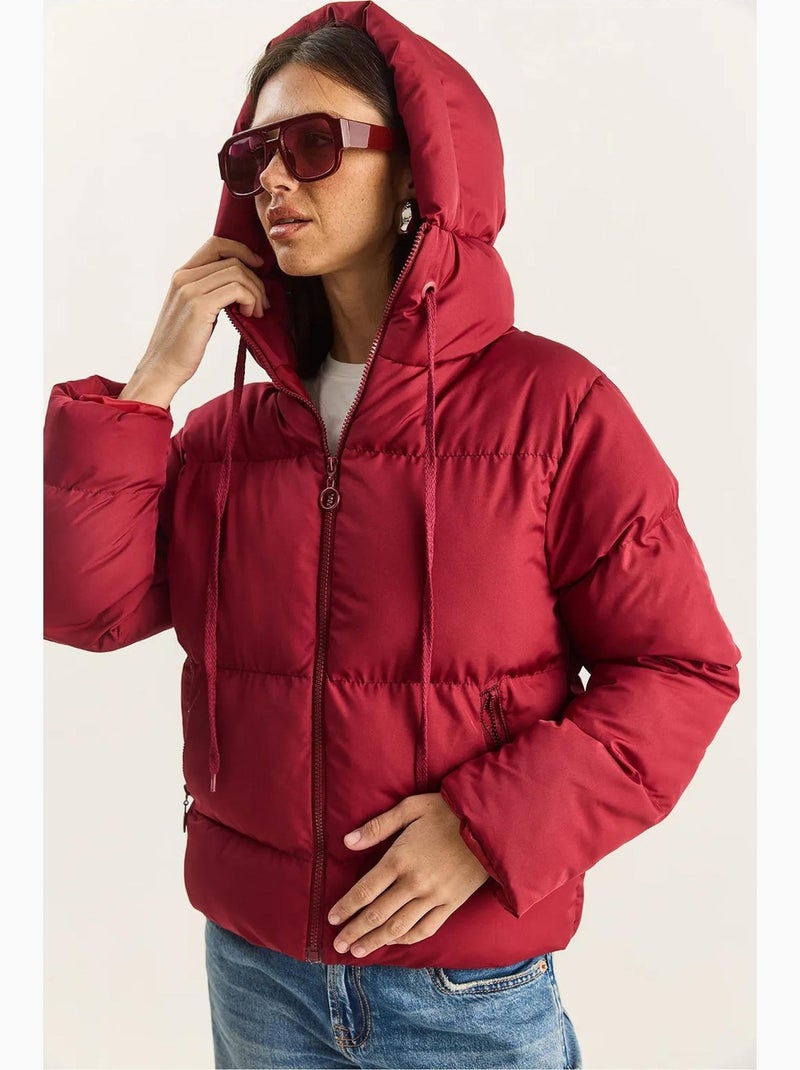 Doudoune à capuche lucci Rouge grenat - Kiabi