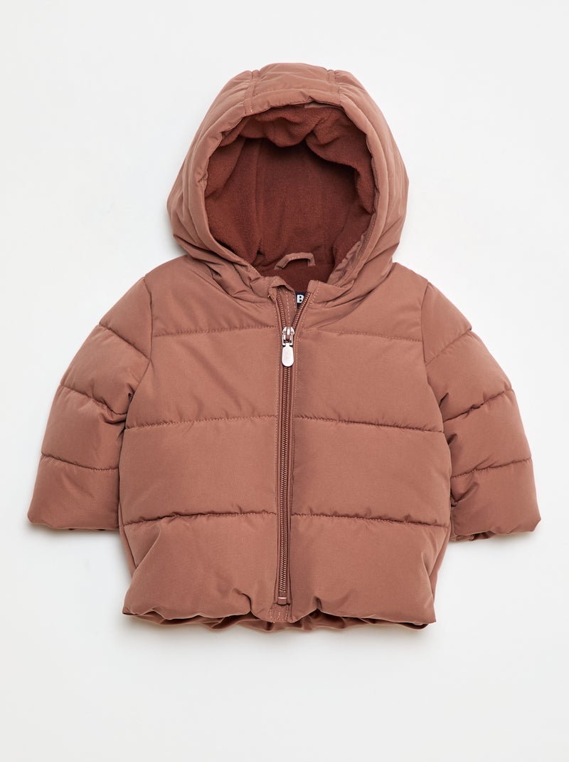 Doudoune à capuche Marron - Kiabi