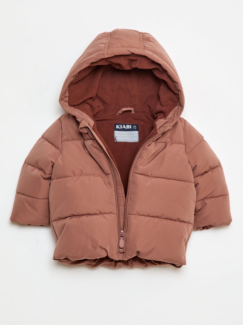 Doudoune à capuche Marron - Kiabi