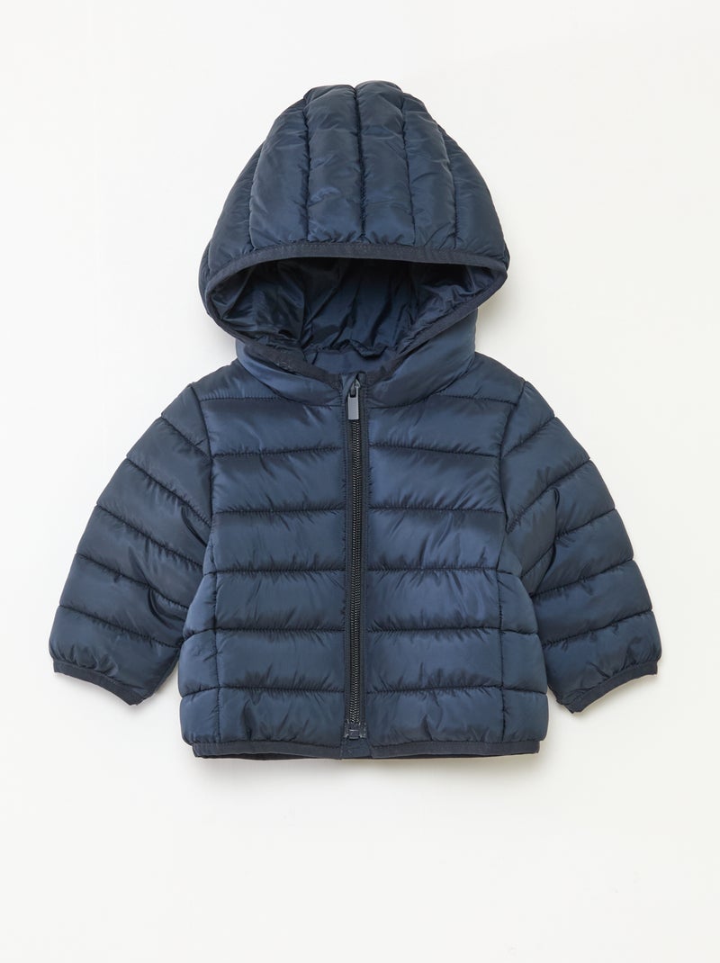 Doudoune à capuche matelassée Bleu - Kiabi