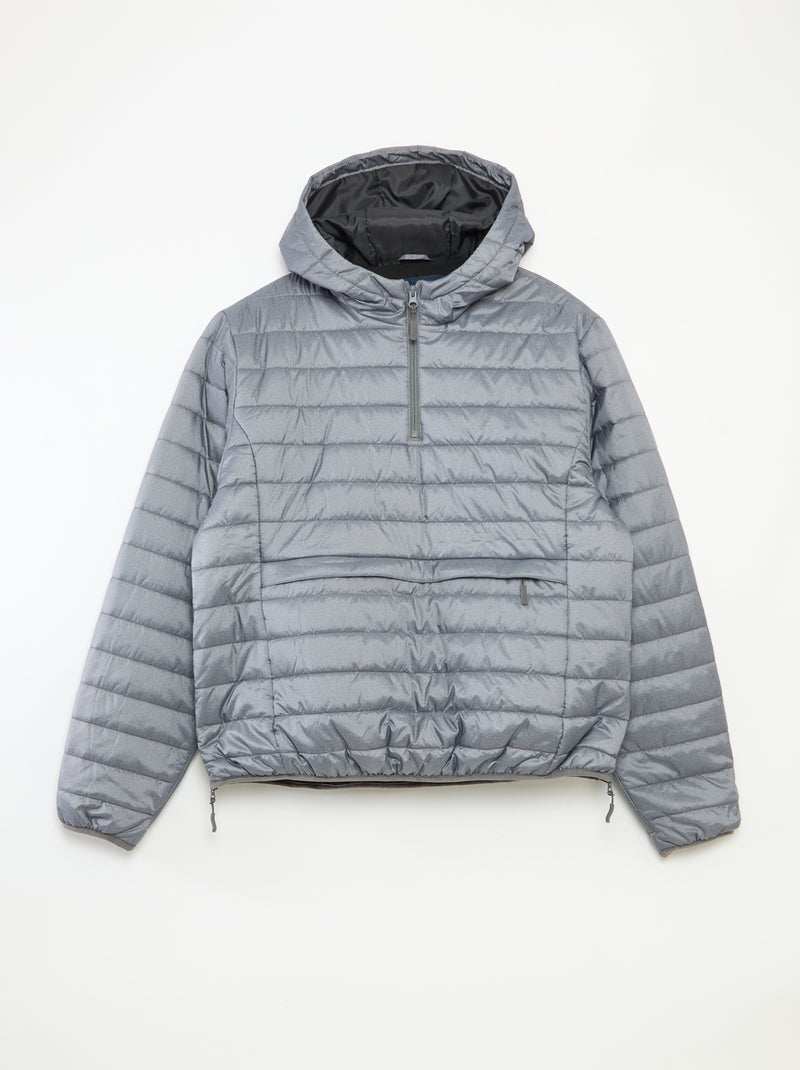 Doudoune à capuche matelassée Gris - Kiabi