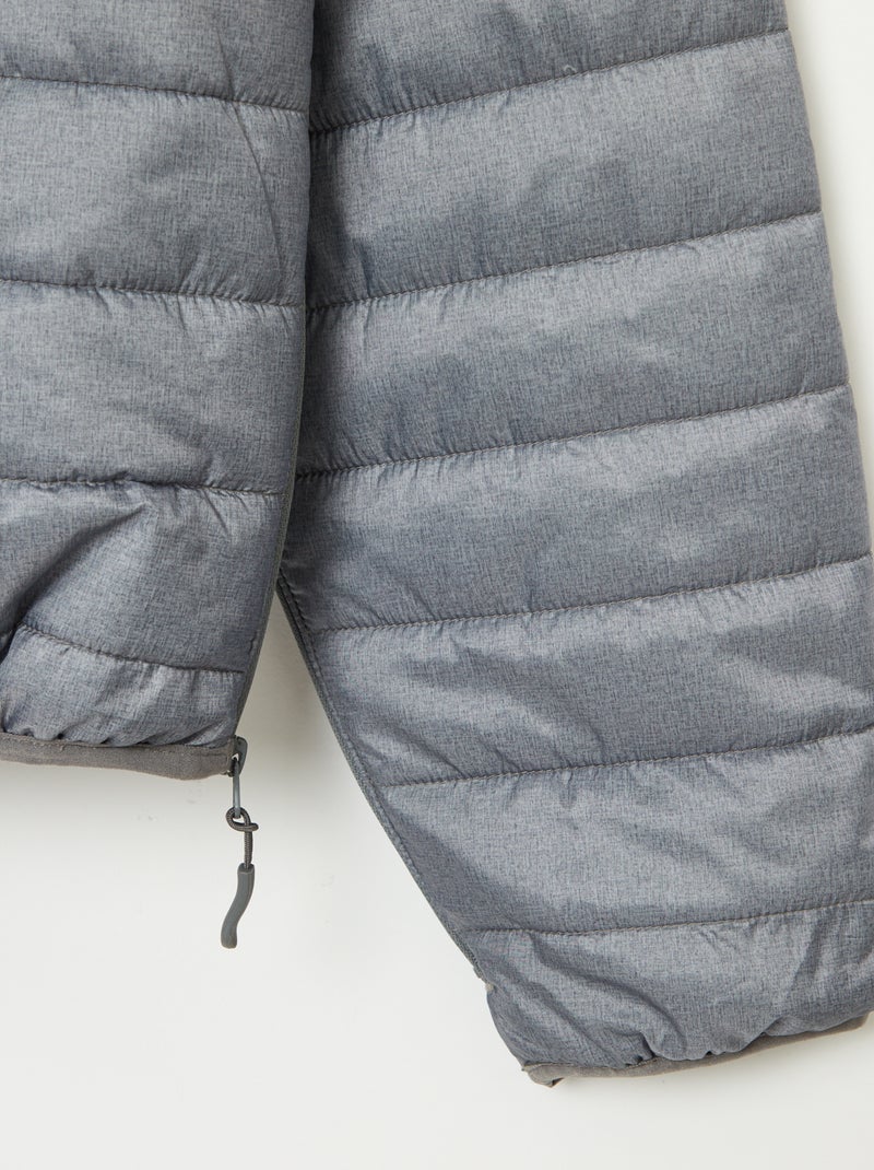 Doudoune à capuche matelassée Gris - Kiabi