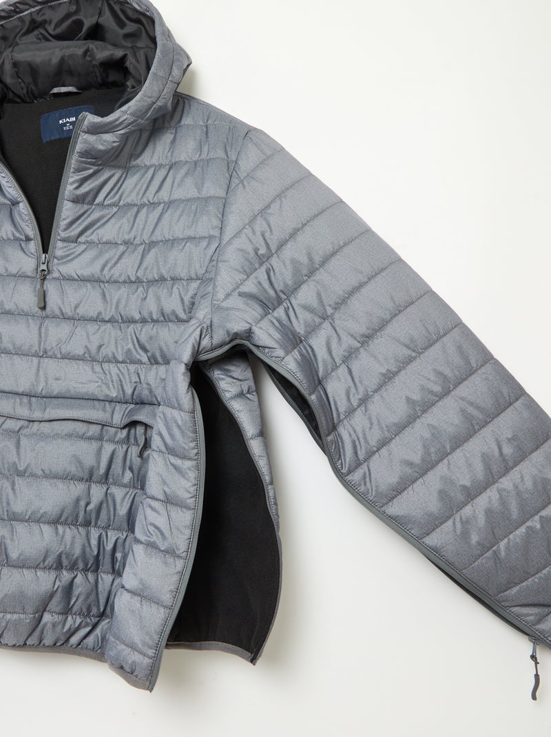 Doudoune à capuche matelassée Gris - Kiabi