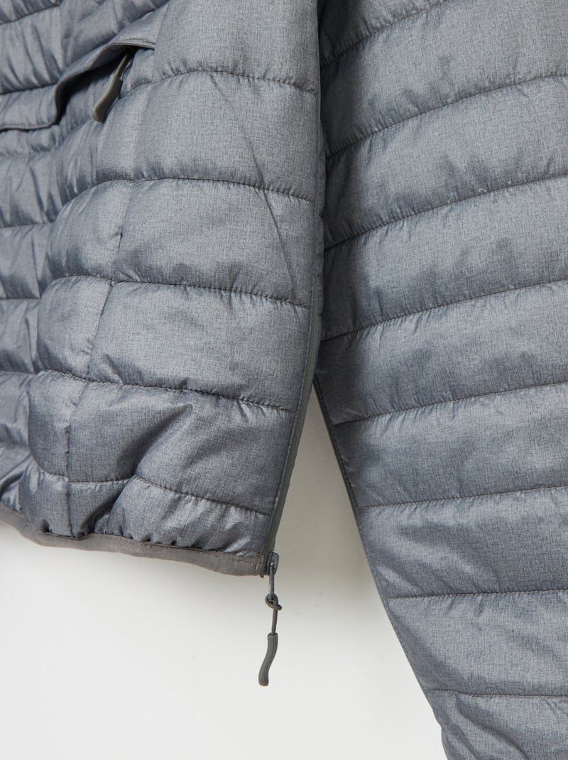 Doudoune à capuche matelassée Gris - Kiabi