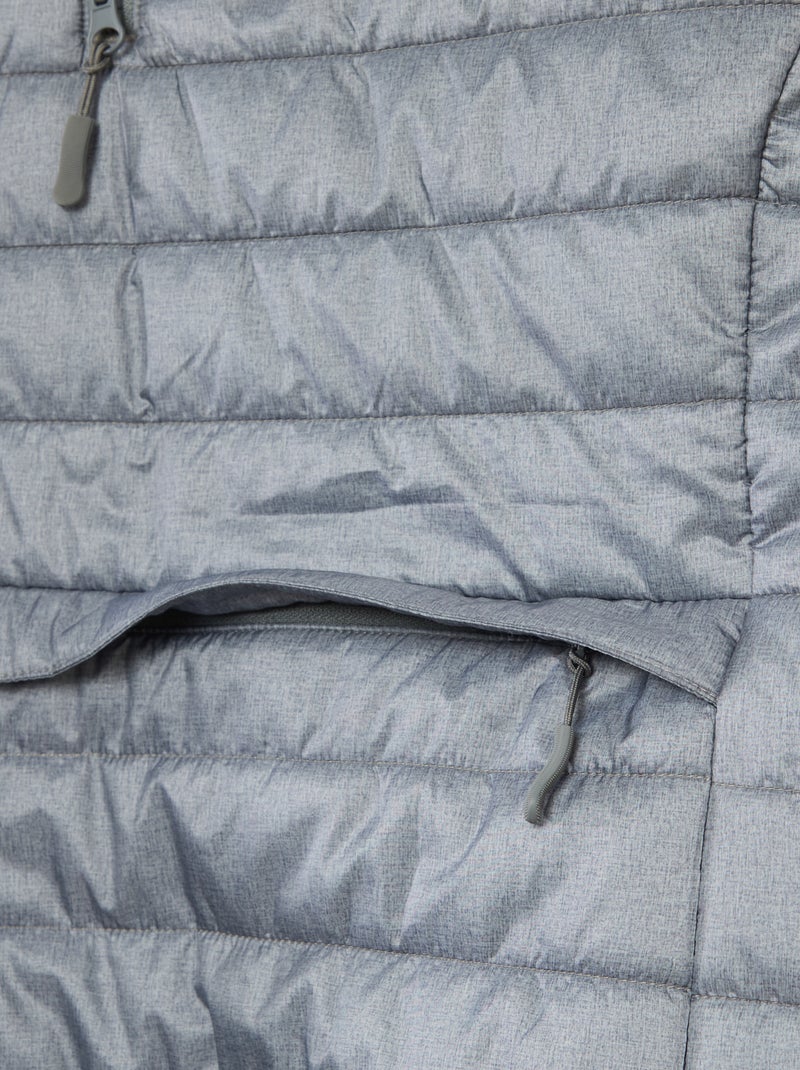 Doudoune à capuche matelassée Gris - Kiabi