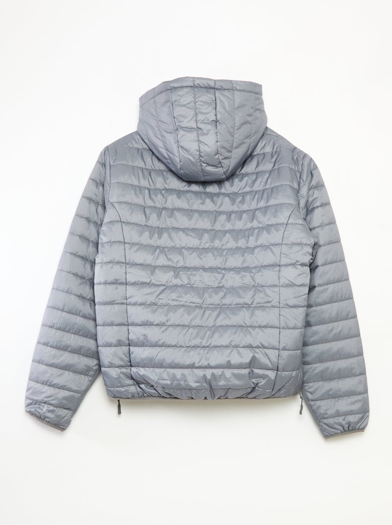 Doudoune à capuche matelassée Gris - Kiabi